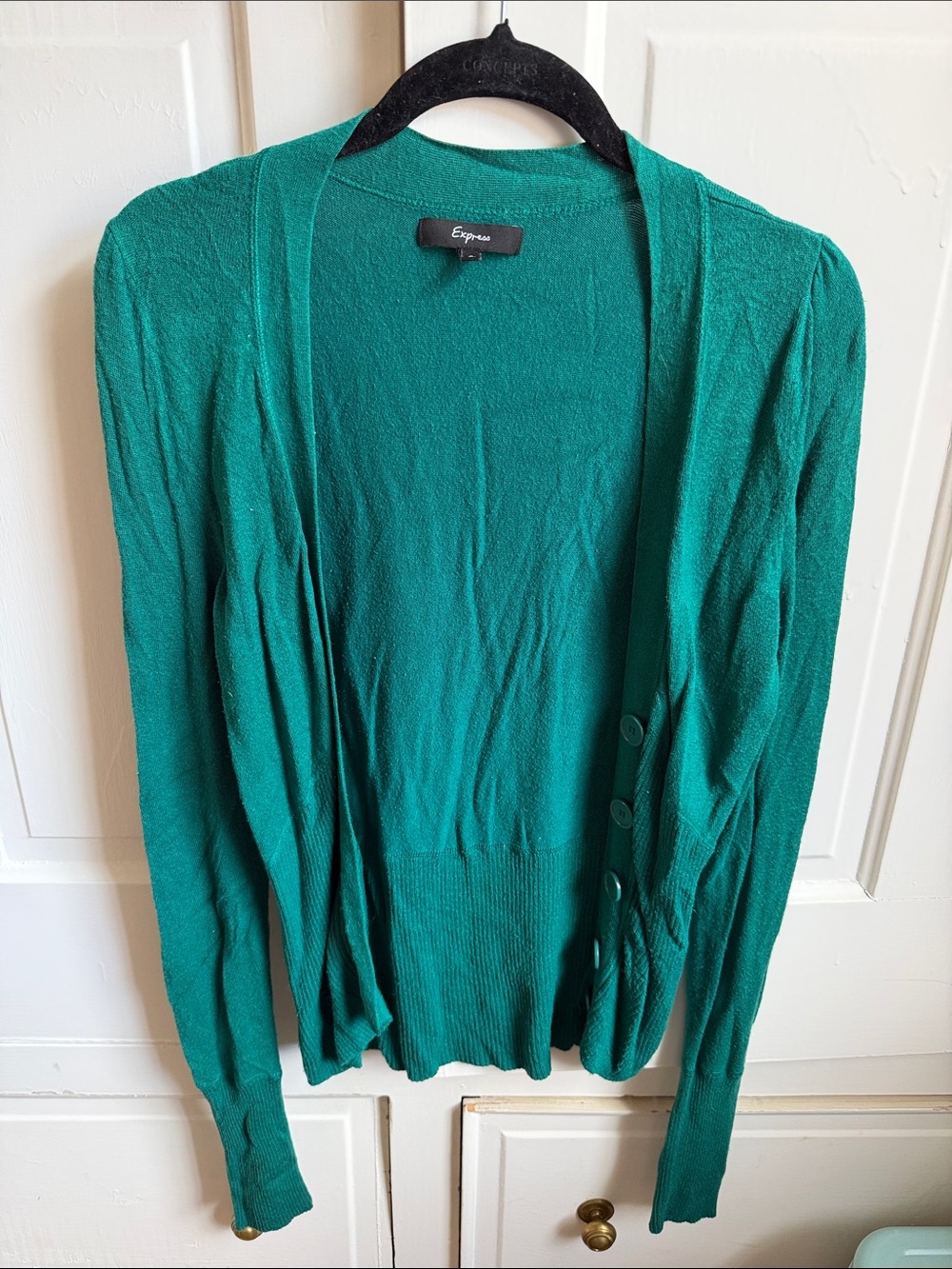 Express Teal Open-Front Lightweight Cardigan